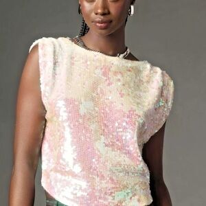 NWT Anthropologie Pilcro cashmere blend sleeveless sequin sweater